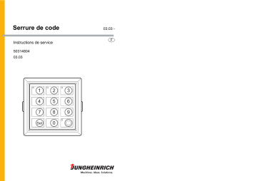 Jungheinrich Codeschloss Mode d'emploi | Fixfr