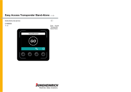 Jungheinrich Easy Access Transponder Stand Alone Mode d'emploi