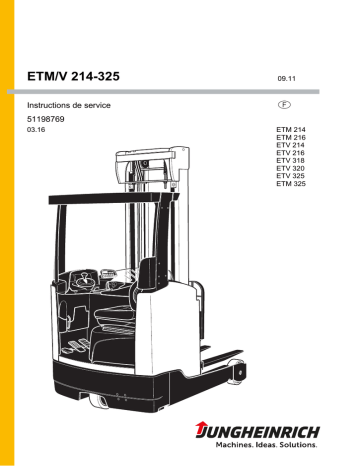 ETV 318 | ETV 325 | ETM 318 | ETV 216 | ETM 214 | ETV 214 | ETM 216 | Jungheinrich ETM 325 Mode d'emploi | Fixfr