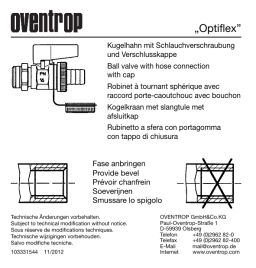 Oventrop 1033354 Fill and drain ball valve "Optiflex" Manuel du propriétaire