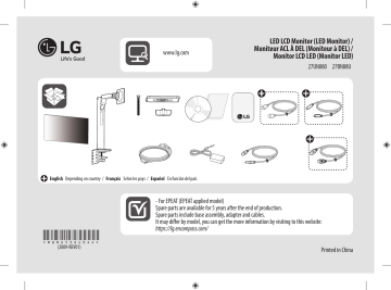 LG Led Lcd Monitor Manuel du propriétaire | Fixfr