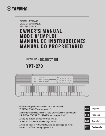 Yamaha Digital Keyboard Manuel du propriétaire | Fixfr
