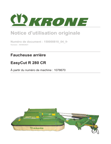 Krone BA EasyCut R 280 CR Mode d'emploi | Fixfr