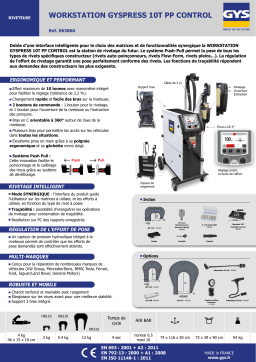 GYS WORKSTATION GYSPRESS 10T PUSH-PULL CONTROL Fiche technique