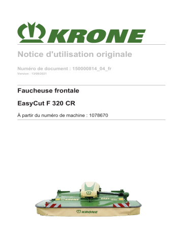 Krone BA EasyCut F 320 CR gez./ges. Mode d'emploi | Fixfr