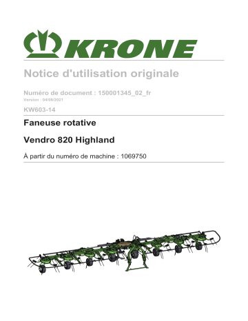 Krone BA KW Alpin 8K (KW603-14) Mode d'emploi | Fixfr