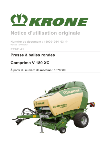 Krone BA Comprima V 180 XC (RP701-41) Mode d'emploi | Fixfr