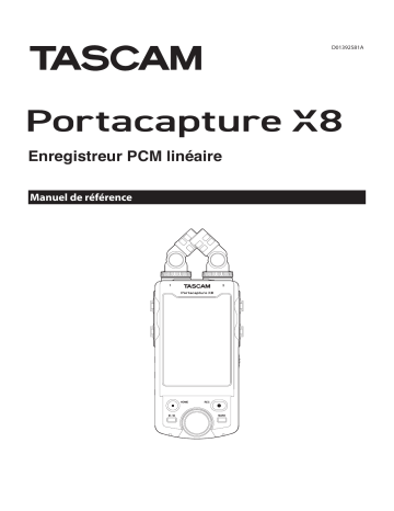 Tascam Portacapture X8 Manuel utilisateur | Fixfr
