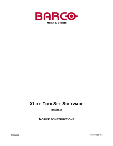 Barco XLite Toolset Mode d'emploi | Fixfr