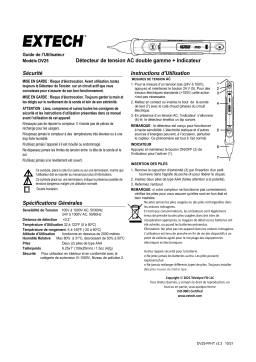 Extech Instruments DV25 Dual-Range AC Voltage Detector Manuel utilisateur