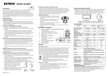 Extech Instruments 45168CP Mini Thermo-Anemometer Manuel utilisateur | Fixfr