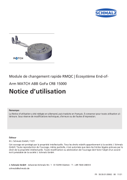 Schmalz  RMQC 50 ABB IOL 2xM8-3/4 MATCH Quick-change module for easy and fast connection of EoA grippers of the MATCH series  Mode d'emploi