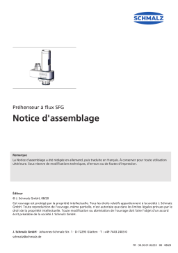 Schmalz  SFG 1xE100 MS AR M4-IG Flow gripper for dry food made of FDA compliant material  Mode d'emploi