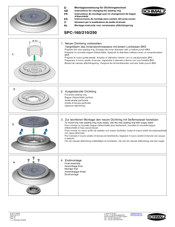 Schmalz  SPC 210 NBR-55 G1/2-IG Suction plate (round) separation function for porous workpieces  Manuel utilisateur | Fixfr
