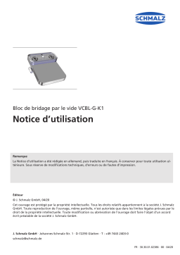 Schmalz  VCBL-G-K1 140x115x30 Vacuum block for smooth table  Mode d'emploi