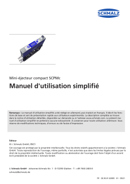 Schmalz  SCPMc 05 S01 NC M8-6 PNP AAR Mini Compact Ejector function and display  Mode d'emploi