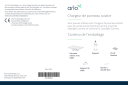 Arlo Essential Solar Panel (VMA 3600) Guide de démarrage rapide