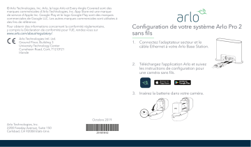 Arlo Pro 2 (VMC4030P) Guide de démarrage rapide | Fixfr