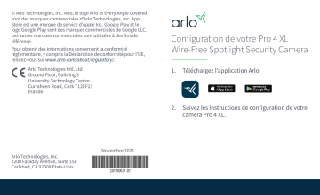 Arlo Pro 4 XL Spotlight (VMC4052P) Guide de démarrage rapide | Fixfr