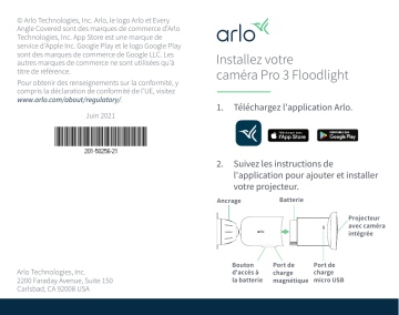 Arlo Pro 3 Floodlight (FB1001) Guide de démarrage rapide | Fixfr