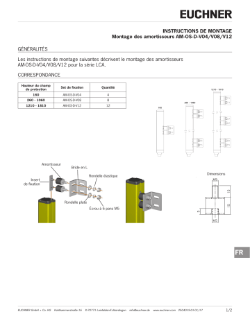 EUCHNER des amortisseurs AM-OS-D-V04/V08/V12 Mode d'emploi | Fixfr