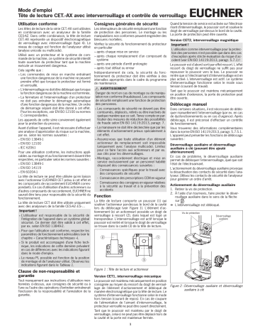 EUCHNER Tête de lecture CET-AX avec interverrouillage et contrôle de verrouillage Mode d'emploi | Fixfr