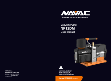 NAVAC NP12DM Vacuum Pump Manuel utilisateur | Fixfr