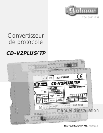 Golmar TRIP TCD-V2PLUS/TP ML REV.0112 Manuel du propriétaire | Fixfr