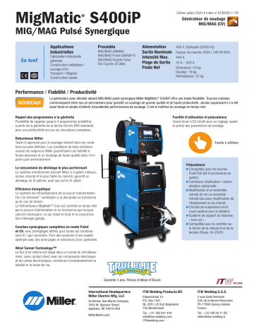 MigMatic® Feed | Miller MigMatic® S400iP spécification | Fixfr