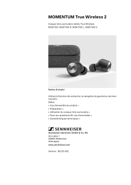 Sennheiser MOMENTUM True Wireless 2 , Écouteurs Bluetooth à Réduction Active du Bruit Manuel utilisateur