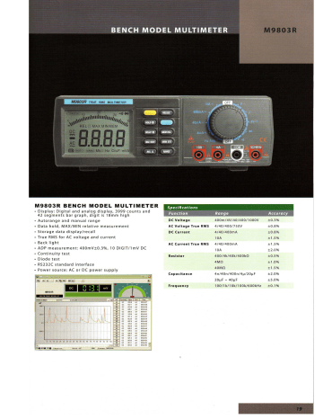 MRC M9803R_ מולטימטר שולחני + תקשורת למחשב ותוכנה spécification | Fixfr