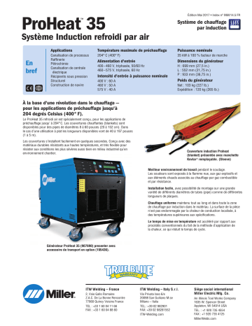 Miller ProHeat™ 35 Air-Cooled Blankets spécification | Fixfr