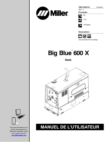 Miller BIG BLUE 600 X Manuel utilisateur | Fixfr