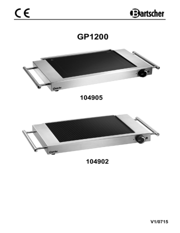 104905 | Bartscher 104902 Grill plate GP1200, grooved Mode d'emploi | Fixfr