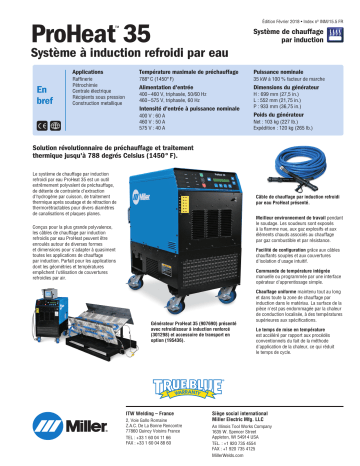 Miller ProHeat™ 35 Liquid-Cooled Cables spécification | Fixfr