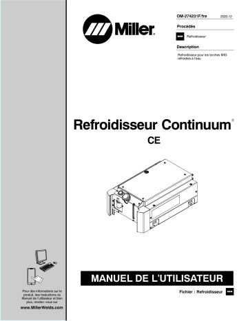 Miller CONTINUUM COOLER CE Manuel utilisateur | Fixfr