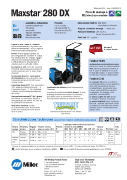 Miller Maxstar® 280 DX spécification