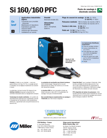 Miller Si 160 PFC spécification | Fixfr