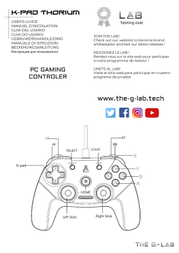 The G-LAB K-Pad Thorium USB Wired PC & PS3 Gaming Controller Manuel utilisateur