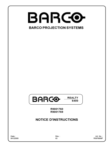 R9001769 | Barco BarcoReality 6400 Mode d'emploi | Fixfr