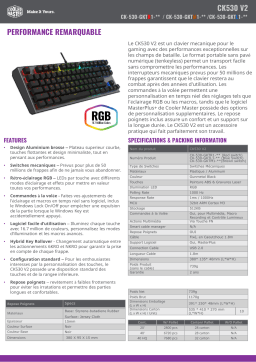 Cooler Master CK530 V2 Clavier gaming mécanique sans pavé numérique spécification