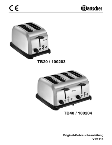 Bartscher 100203 Toaster TB20 Mode d'emploi | Fixfr