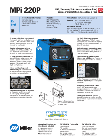 Miller MPi 220P spécification | Fixfr