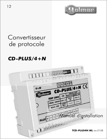 Golmar TRIP TCD-PLUS/4+N REV.0108 Manuel du propriétaire | Fixfr