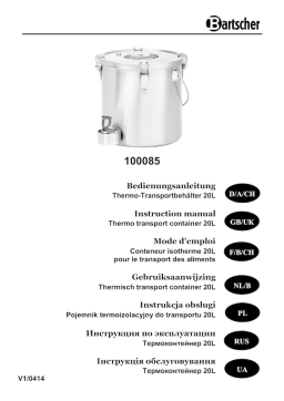 Bartscher 100085 Thermo transport container 20L Plus Mode d'emploi