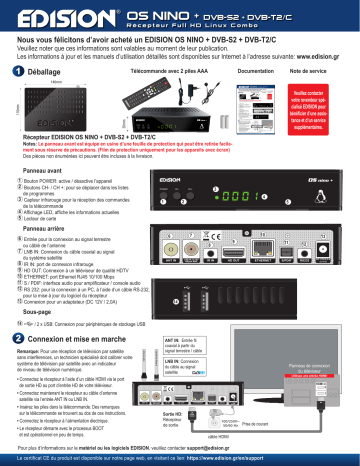 Edision OS NINO+ DVB-S2+DVB-T2/C Manuel utilisateur | Fixfr