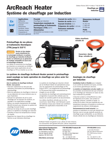 Miller ArcReach® Heater spécification | Fixfr