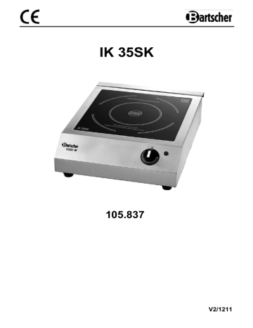 Bartscher 105837 Induction cooker IK 35SK 3,5kW Mode d'emploi | Fixfr