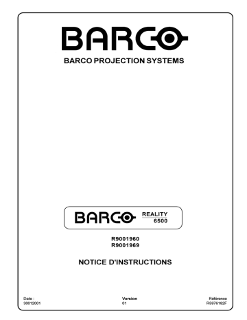 BarcoReality 909 | Barco BARCOREALITY 6500 Installation manuel | Fixfr