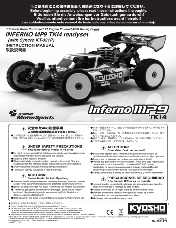 Kyosho 33014T1 INFERNO MP9 TKI4 readyset Manuel utilisateur | Fixfr